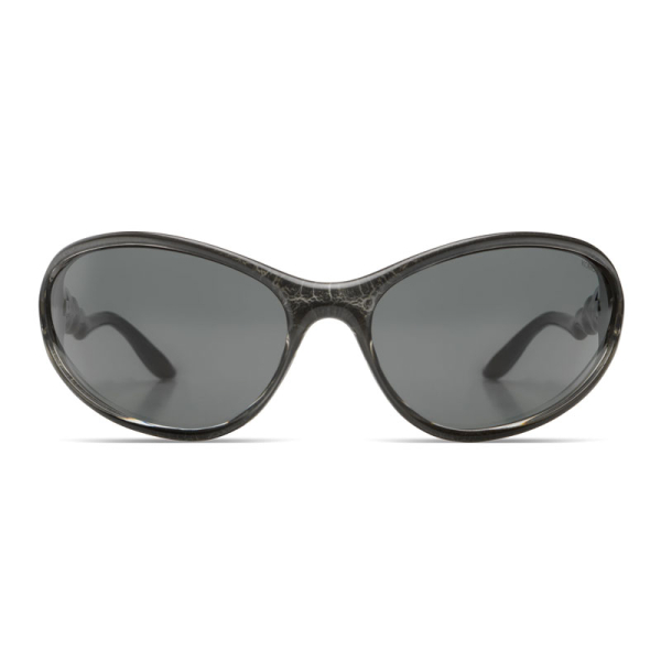 Komono Sonnenbrille Glitch Black Viper,schwarz silber,  schwarz getönte Gläser, front